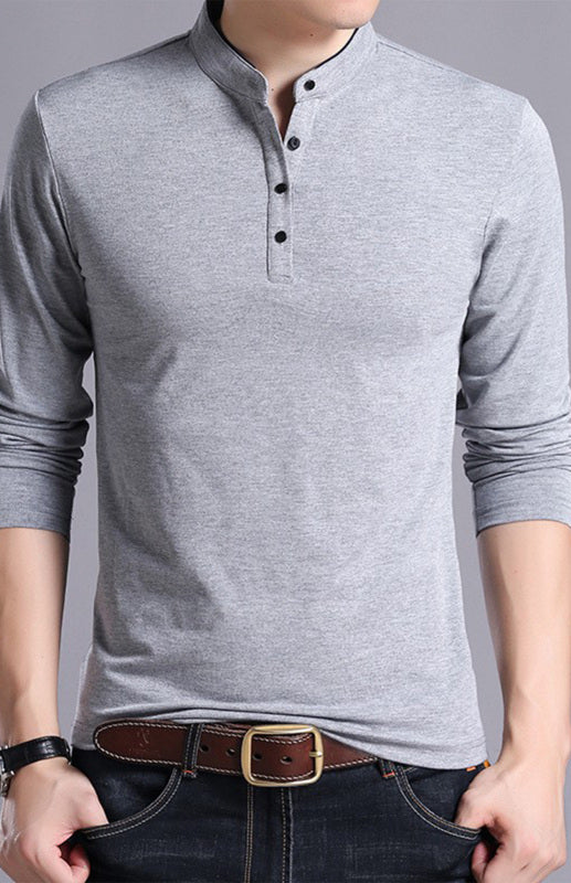 Solid Long Sleeve Large Men's T-Shirt