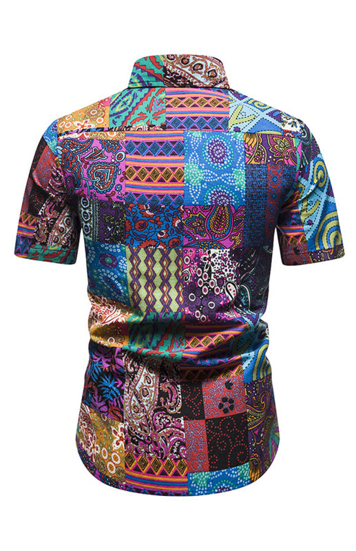 Men's Summer Fashion Printed Short Sleeve Shirts