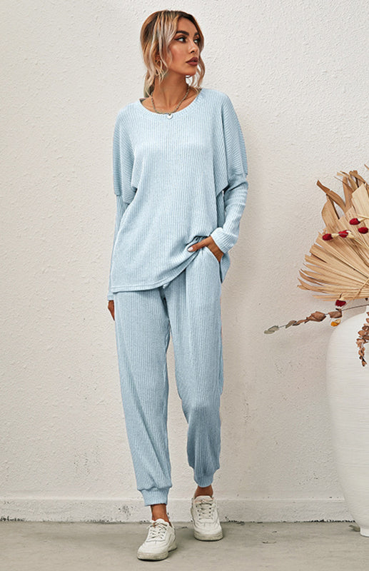 Women's Long-Sleeved Loose Loungewear Pajamas
