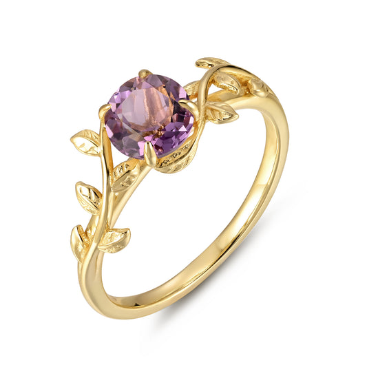 925 Sterling Silver Natural Amethyst Ring