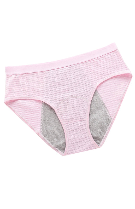 Women's Striped Print Breathable Moisture Absorbent Period Panties