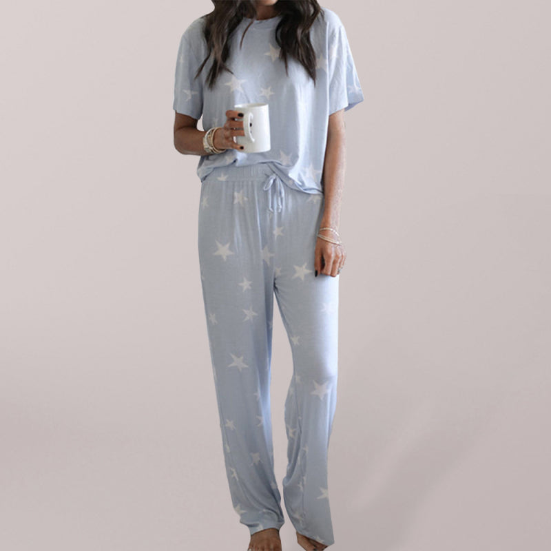 Women's Heart Print Two-piece Pajama Sets