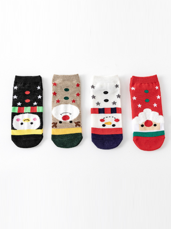 Cotton 4-Pack Cutes Christmas Socks