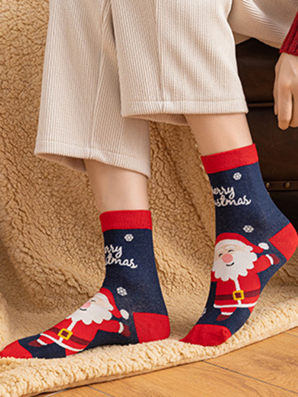Cotton Christmas Cartoon Pattern Socks