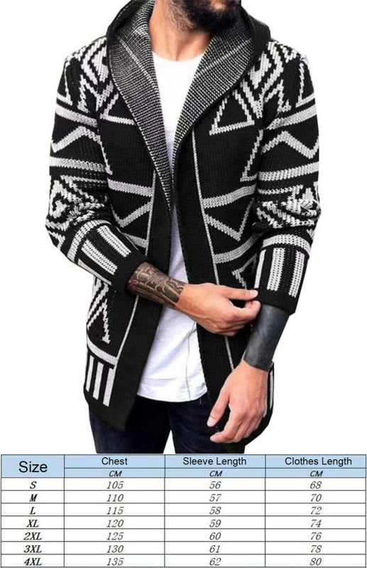 Autumn And Winter Models Cardigan Sweater In The Long Jacquard Knitwear Jacket