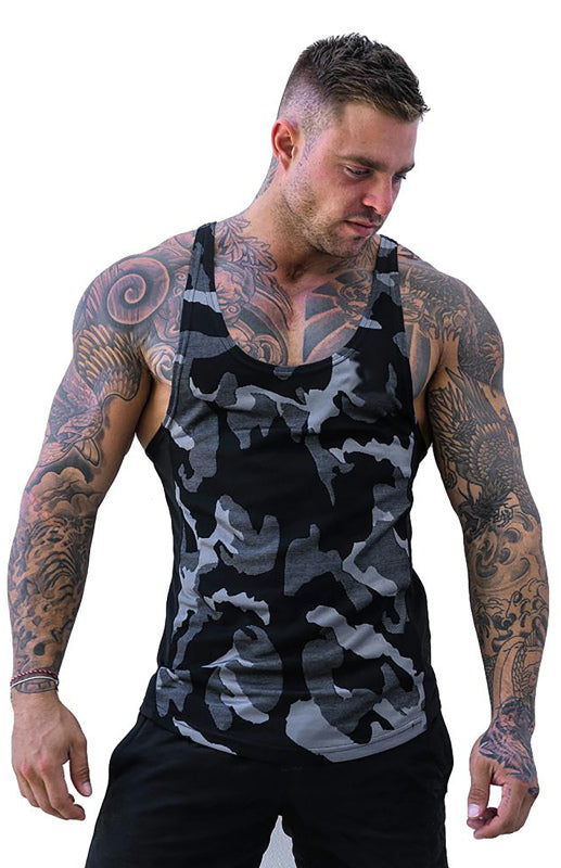 Men's Camouflage Print Breathable Quick Dry Sleeveless Tank Top