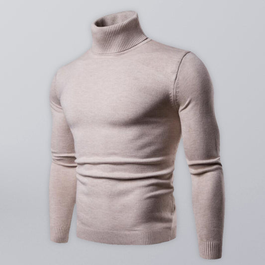 Men’s Solid Color Long Sleeve Turtleneck Sweater Top