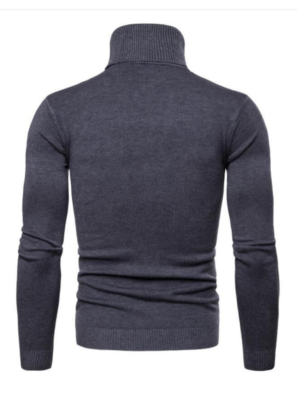 Men’s Solid Color Long Sleeve Turtleneck Sweater Top