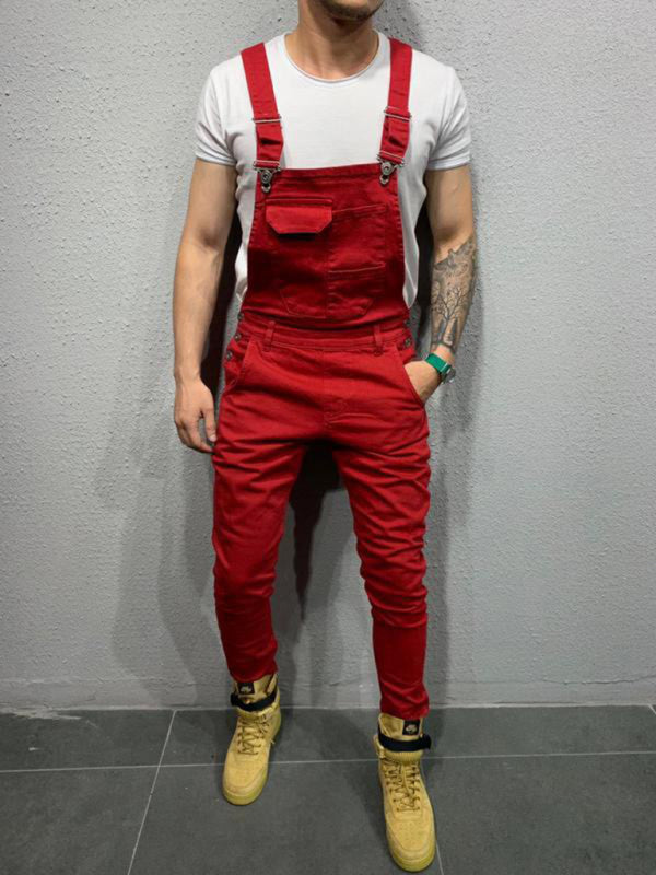 Men's Garment Dyed Denim Carpenter Overalls