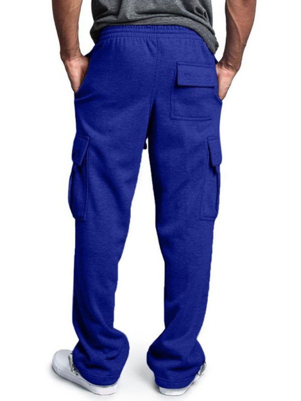New sports and leisure loose foot multi-pocket tether men's loose overalls trousers