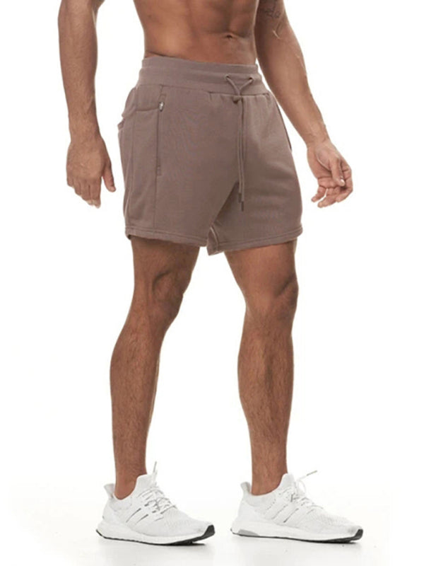 Sports Gym Shorts Men's Multi Pocket Hanging Towel Running Training Pants Cotton