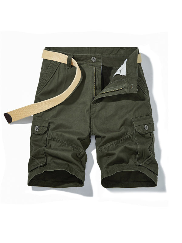 Men's Belted Double Pocket Cargo Shorts