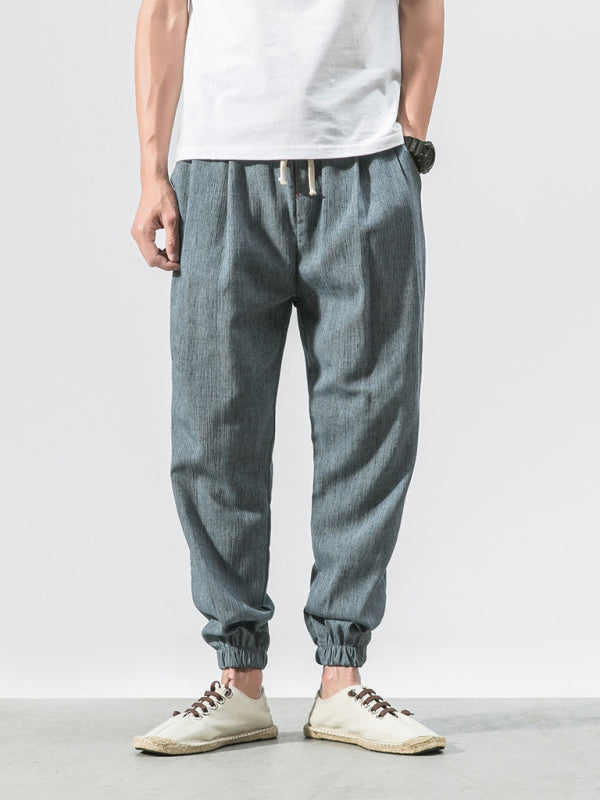 Men's Solid Color Linen Pants