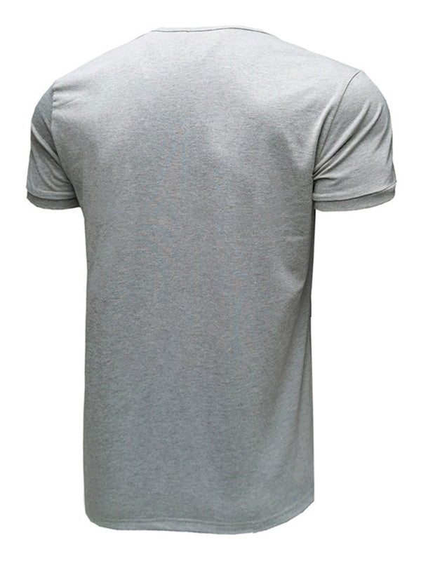 Men's Color-Trimmed Short Sleeves With A Curled Hem Hemley