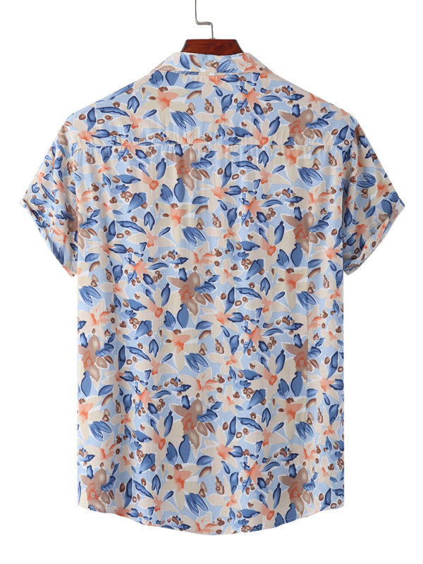 Men's Plaid Print Button-Up Shirt