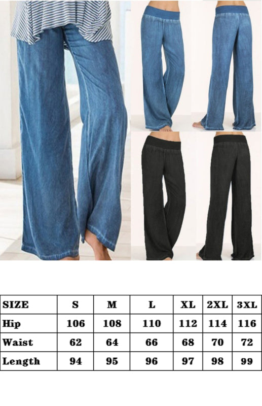 Women's Thin Denim Wide-Legged Pants Pants