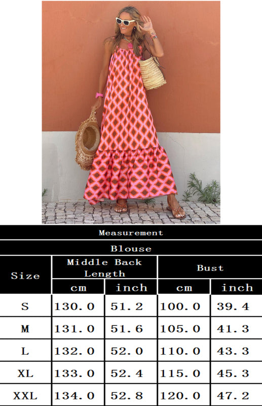 Women'S Casual Printed Sleeveless Maxi Dress