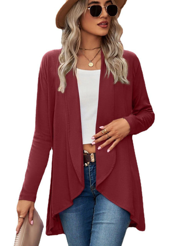 Women’s Solid Color Essential Open Front Cardigan