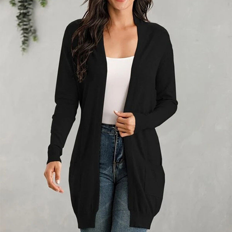 Women's Solid Color Everyday Open Front Cardigan