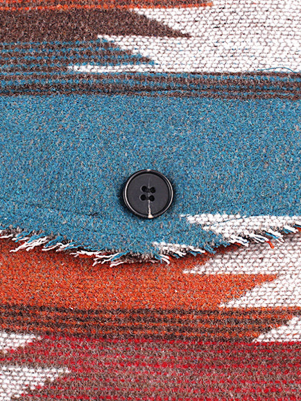 Women's Ethnic Aztec Print Button Front Shirt Jacket