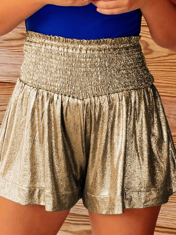 Women's Smocked Pull-on Glitter Shorts
