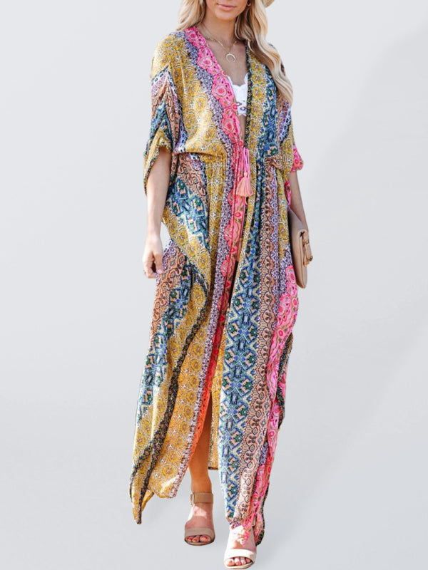 Women's Vibrant Print Goddess Cover-up Robe