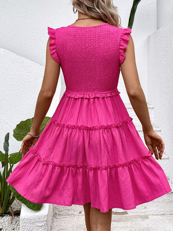 New Fashion Skirt Sleeveless Slim Solid Color Dress