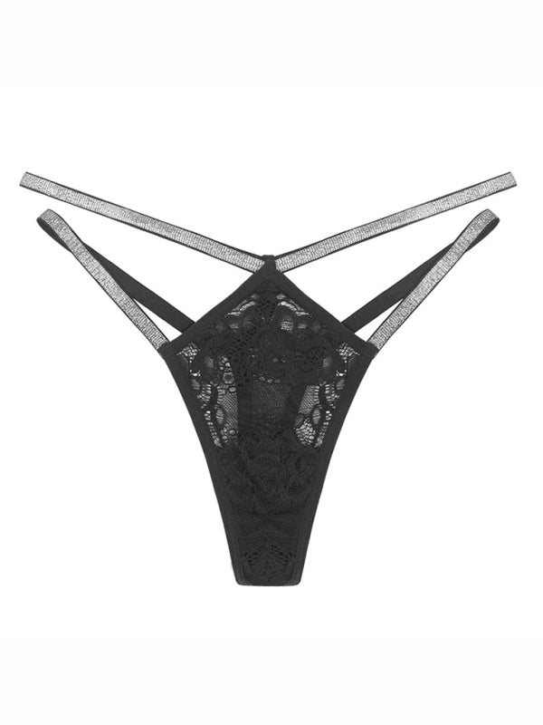 New sexy low-waist lace women's underwear, breathable mesh, hollow straps, seamless thong