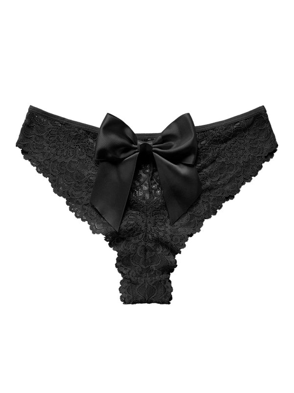 New Christmas outfit sexy bow breathable lace low waist panties