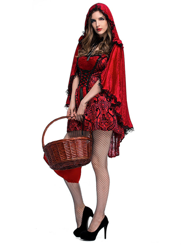 Halloween Gothic Little Red Riding Hood Cosplay Costume